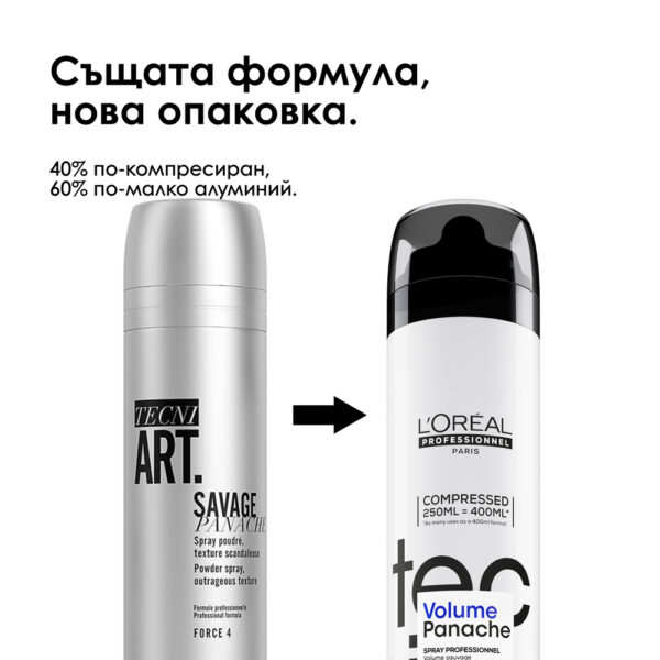 3 Спрей за обем L'Oréal Professionnel Tecni.Art Savage Panache Pure