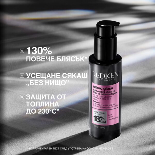 3 Олио за блясък и защита на цвета Naked Gloss – Redken