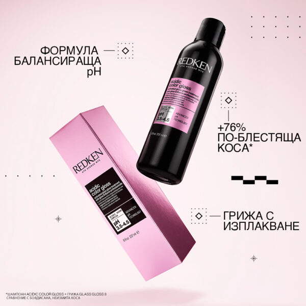 4 Терапия за блясък и защита на цвета Acidic Color Gloss Activated Glass – Redken
