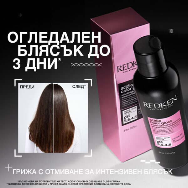 5 Терапия за блясък и защита на цвета Acidic Color Gloss Activated Glass – Redken