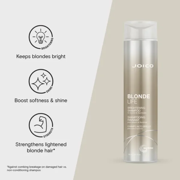 joico-blonde-life-brightening-shampoo-300ml 4 Joico Blonde Life озаряващ шампоан за руса коса 300 ml