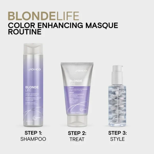 joico-blonde-life-color-enhancing-masque-violet-150ml 4 Joico Blonde Life виолетова маска за руса коса 150 ml